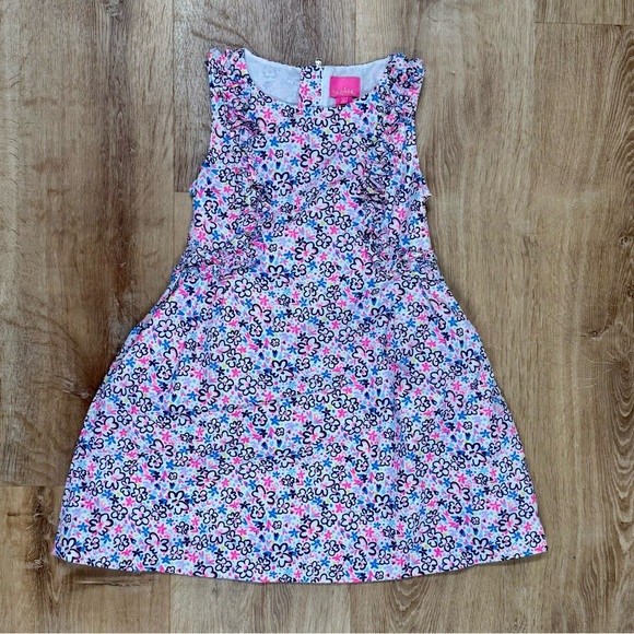 Lilly Pulitzer Amia Ditsy Floral Dress Girls Size 8 - Picture 2 of 5
